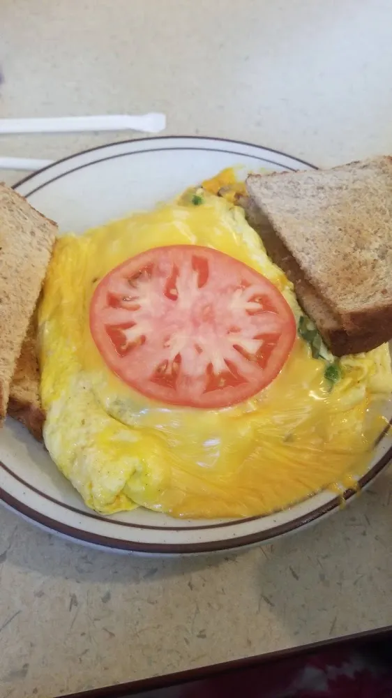 Veggie Omelette with Wheat Toast